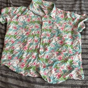 Simply Southern Tropical Floral Shirt - Pink, Green, White